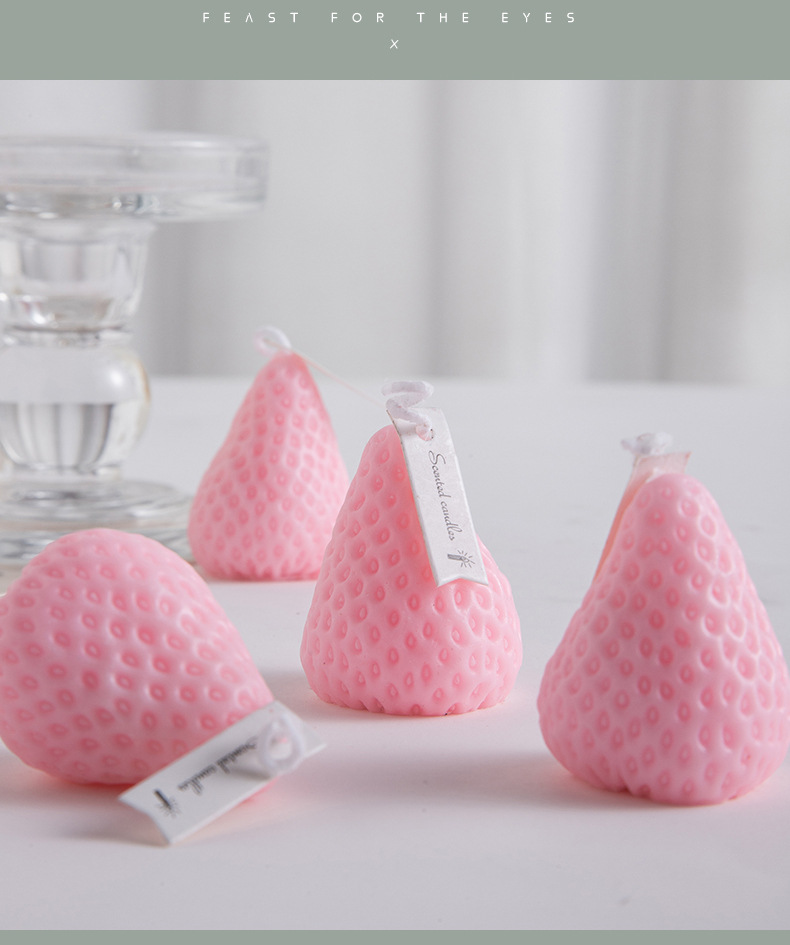 Wholesale of soy wax scented strawberry candles in gift box set. Cute and creative birthday gifts. Strawberry scented candles pic 7