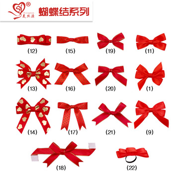 Factory direct sales of solid-color threaded webbing, double-layer bow accessories, clothing webbing, decorative bows, diy accessories pic 2
