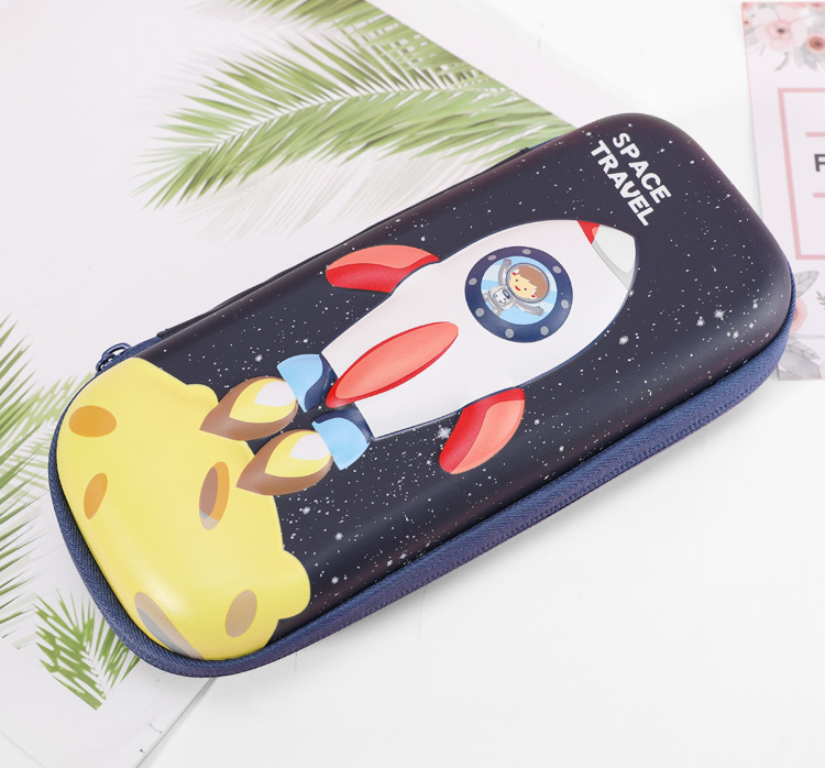 TOPSTHINK Fashion 3D Unicorn EVA material cartoon pen case Large Capacity Creative stationery bag Simple and niche hand-held silicone pen case pic 11