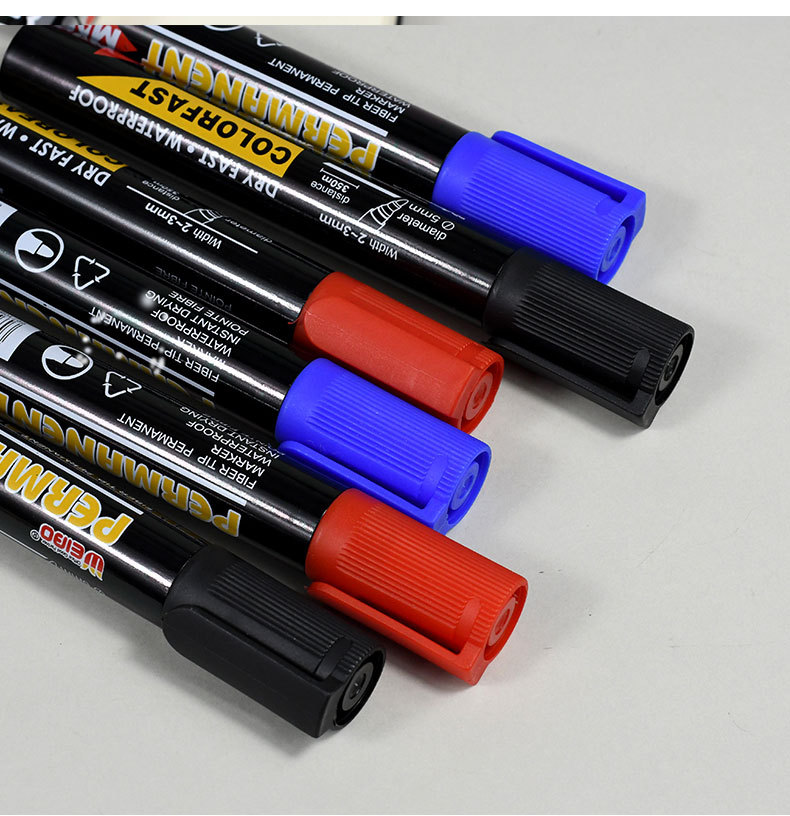 Weibo marker Pen Red, blue and black logistics Pen 10/ Box oil-based large-head pen Marker pen wholesale pic 9