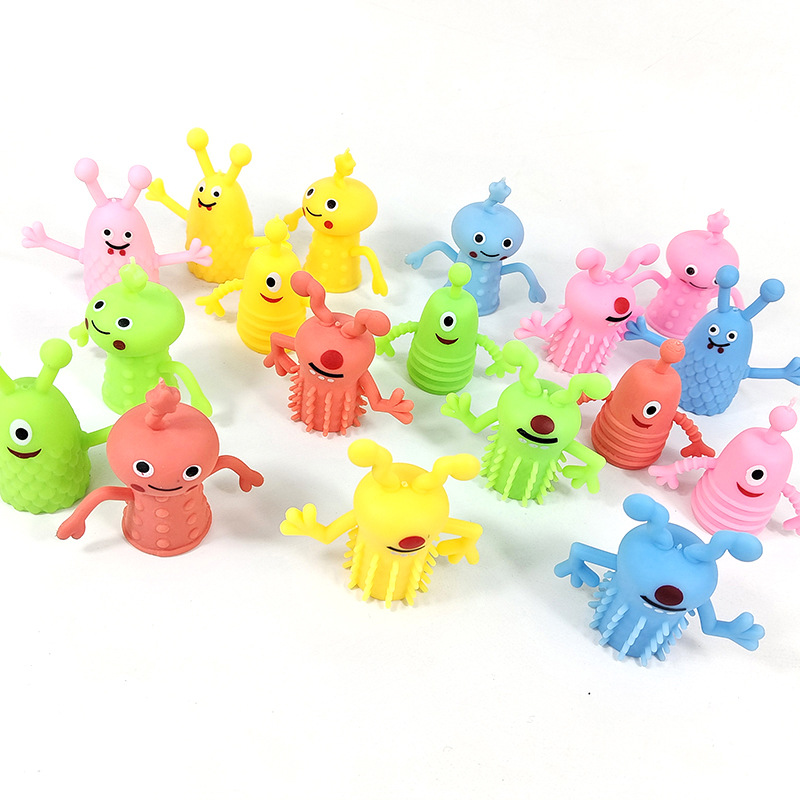 跨境手偶公仔整蛊恶作剧指尖玩具 手指玩偶TPR软胶怪兽手指套玩具详情9