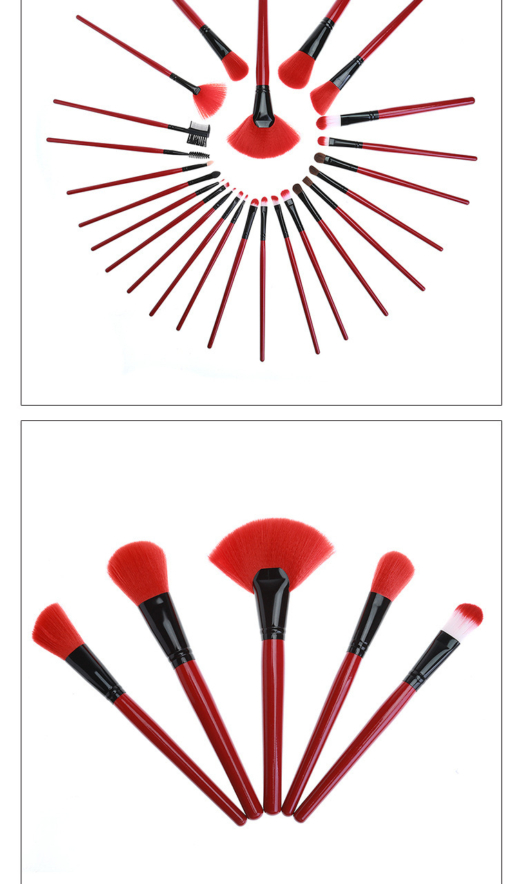 Factory direct sales of 24 animal hair makeup brushes, stone pattern makeup sets, crocodile pattern portable bags, shanilak pic 8
