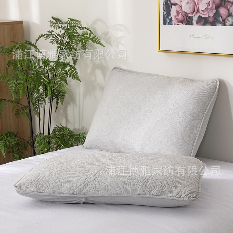 Export supply of pure cotton twill pillowcases, thickened cotton-padded dormitory household pillow core covers, 50*70 quilted pillowcases pic 12