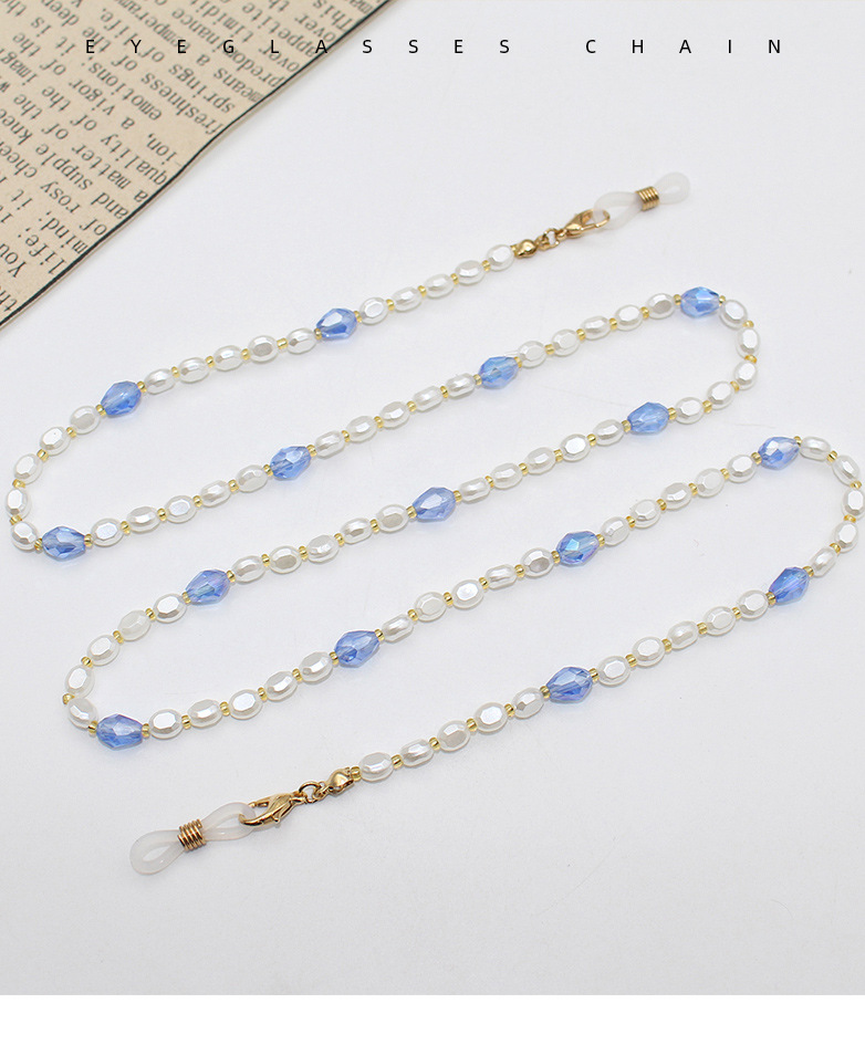European and American acrylic pearl mask lanyards, Japanese and Korean fashionable eyeglass chains, multi-purpose neck straps, anti-drop pearl eyeglass lanyards pic 1