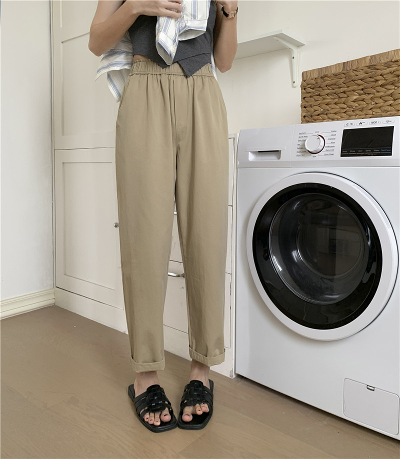 （花苞奶奶裤）百搭裤子夏季舒适松紧高腰宽松显瘦女休闲裤详情20