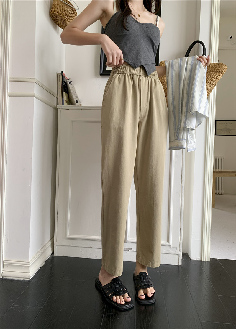 （花苞奶奶裤）百搭裤子夏季舒适松紧高腰宽松显瘦女休闲裤详情18