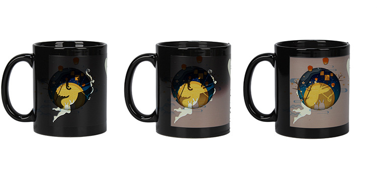 diy personalized photo-printed mugs, picture-in-picture luminous color-changing cups, blank coating picture-in-picture cups wholesale pic 18