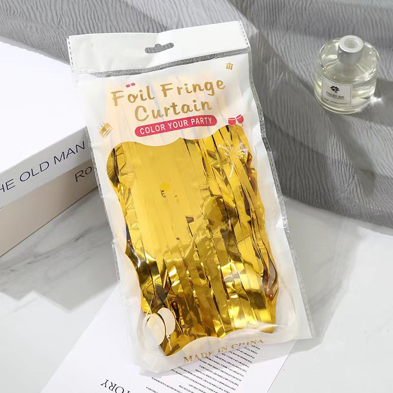 跨境1*2M派对高亮雨丝帘墙面氛围装饰流苏门帘生日婚庆布置彩带详情4