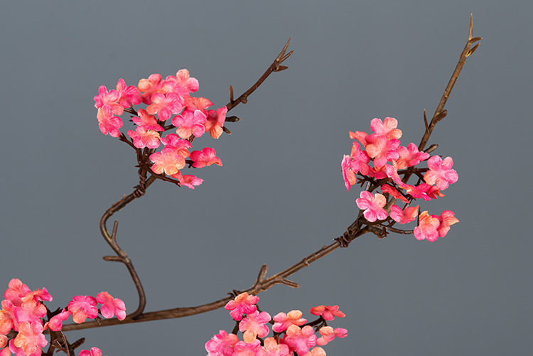 Zen-themed faux cherry blossom vine branches for home decoration, realistic small floral dry branches, tea room artificial flower ornaments, and simple flower arrangements pic 37