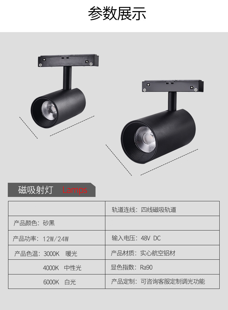 Qifan Intelligent Magnetic Attraction led magnetic Track Light Manufacturer, embedded track light, strip light, Spotlight pic 27