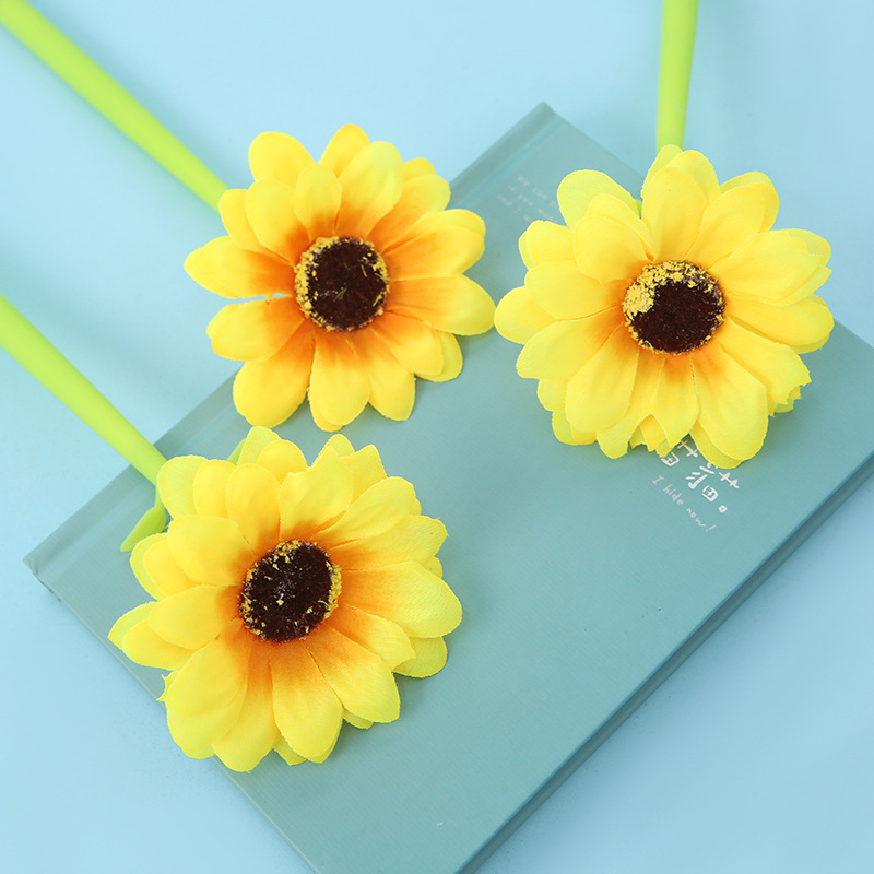 Versión coreana de papelería ZF2185 creativo girasol pluma neutral tela de plástico goma suave emulación girasol pluma de agua pic 10