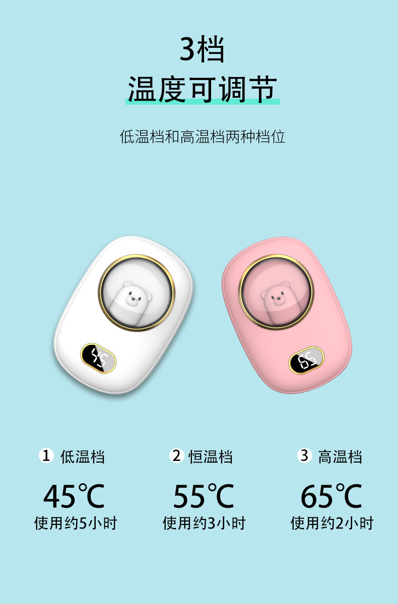 跨境新款迷你太空人数显暖手宝10000毫安暖手宝二合一暖手宝充电详情29