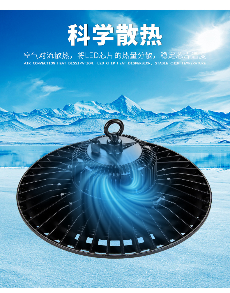 UFO industrial and mining lamps, factory lamps, warehouse lamps, commercial lighting, waterproof flying saucer lamps, cross-border 100W, 150W, 200W ceiling lamps pic 4