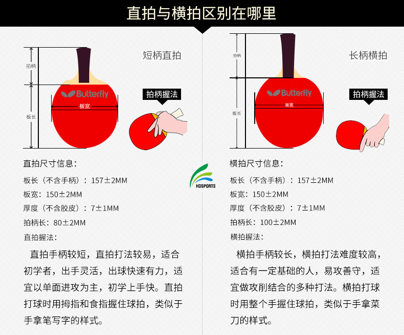 蝴蝶乒乓球拍601蝴蝶牌横直乒乓板专业比赛兵兵乓球拍六系单拍1只详情32