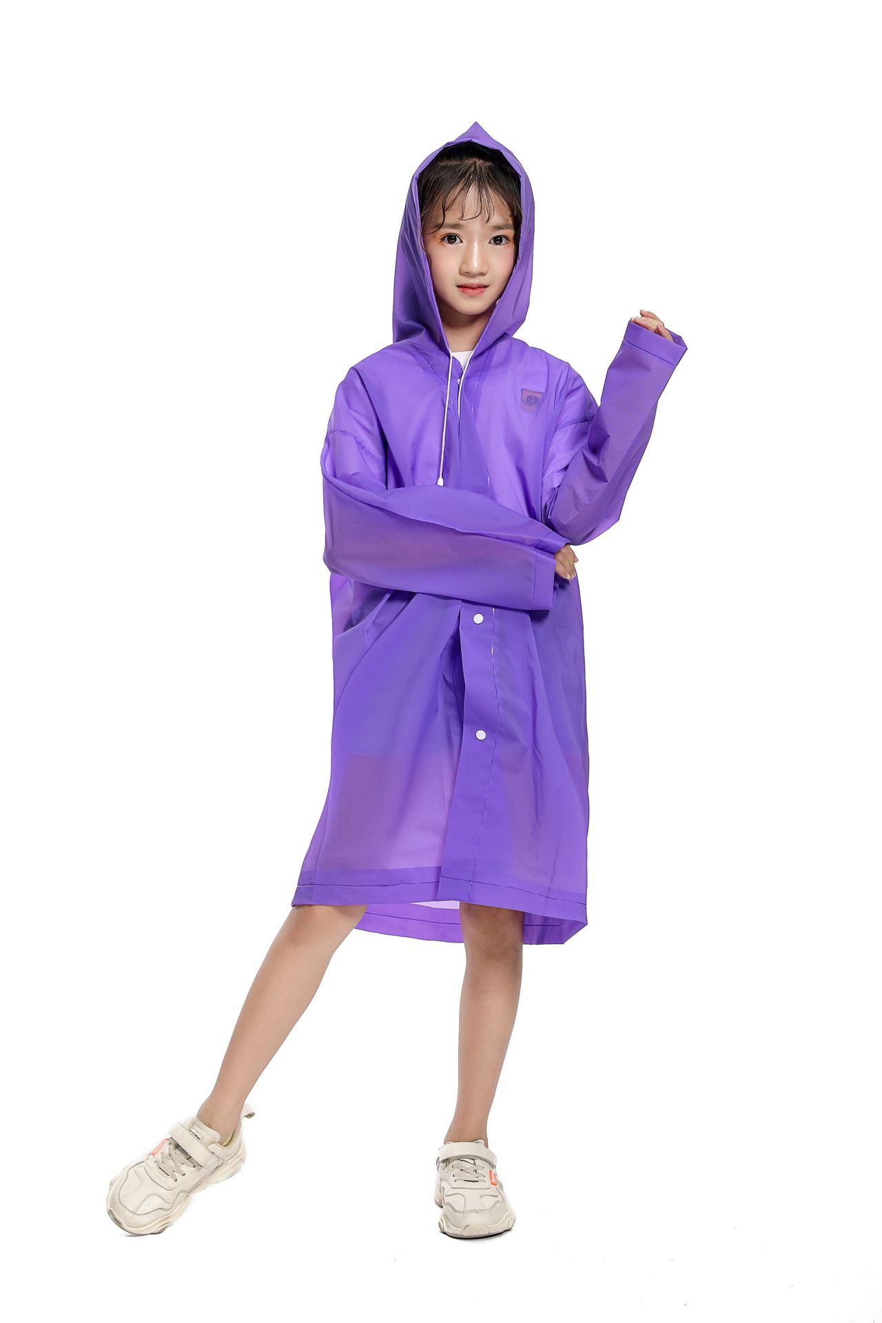 工厂直供儿童雨衣可爱EVA雨衣挡风遮雨户外徒步旅游非一次性雨披详情5