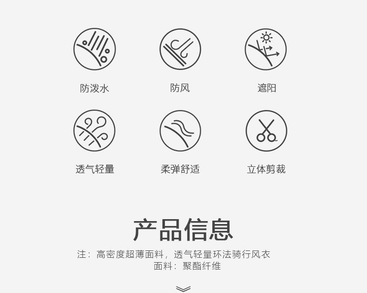 自行车骑行服长袖春秋环法骑行风衣男女防风防雨透气上衣 反光条详情6