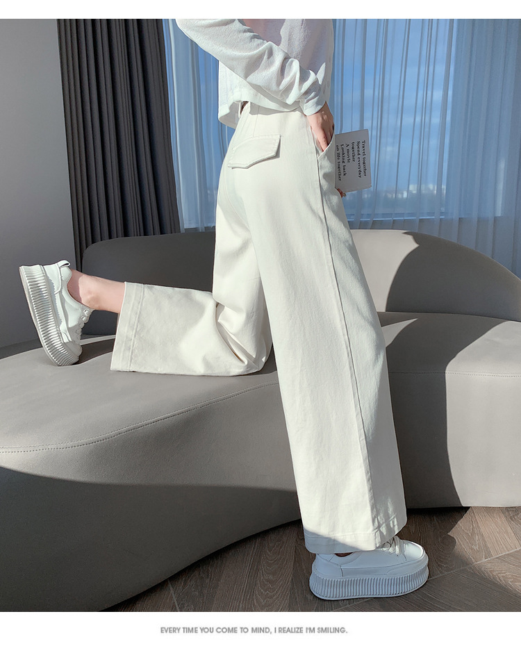 法式八分九分天丝棉阔腿牛仔裤女秋季新款小个子宽松显瘦直筒裤详情48