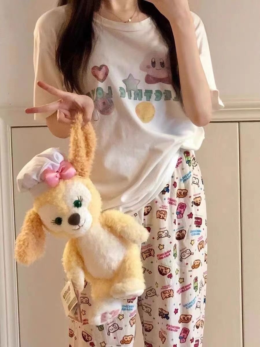 遛弯裤卡通睡裤女春秋新款居家可爱印花宽松休闲夏季空调防蚊长裤详情9