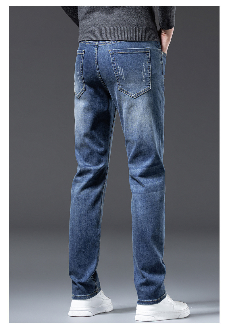 高端潮流牛仔裤男士秋冬新款轻奢时尚修身小脚百搭弹力休闲长裤子详情27
