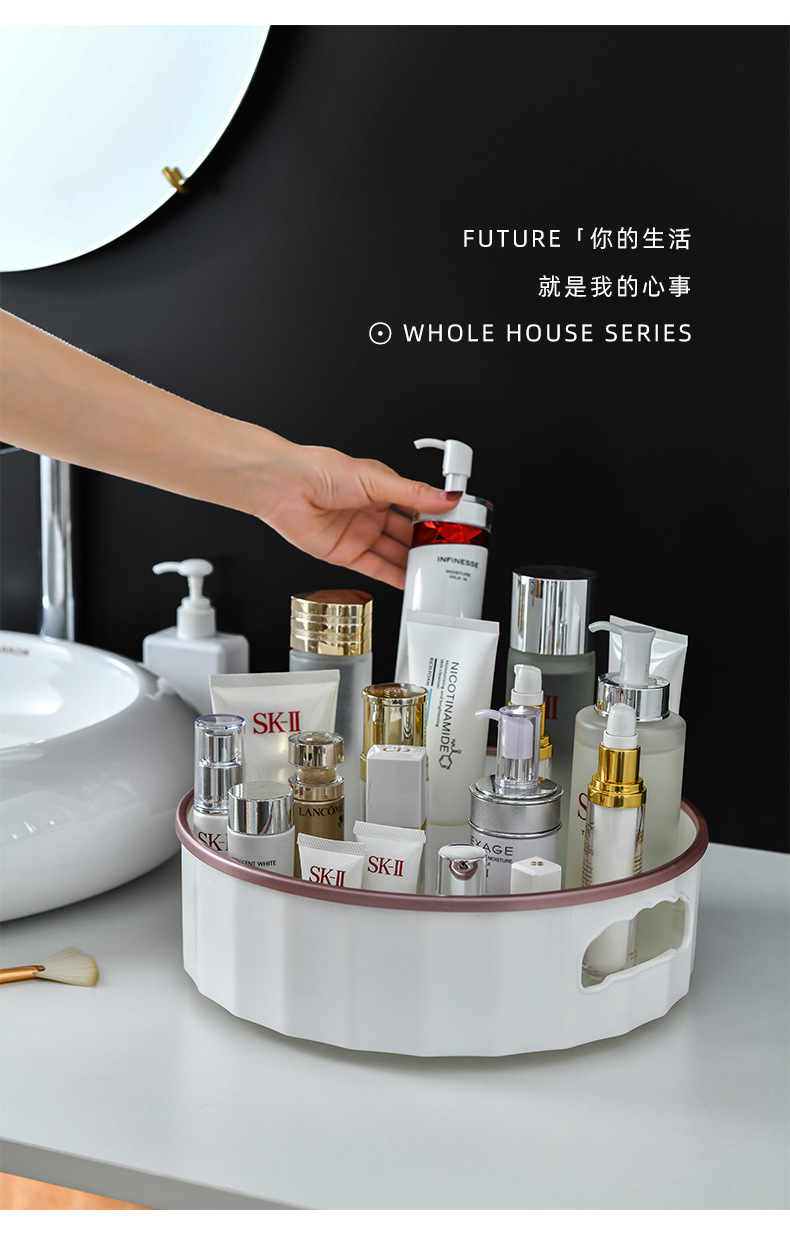 X127-8230 Rotating disk Storage rack, multi-functional anti-slip tray, seasoning bottle, kitchen adjustable storage box pic 19