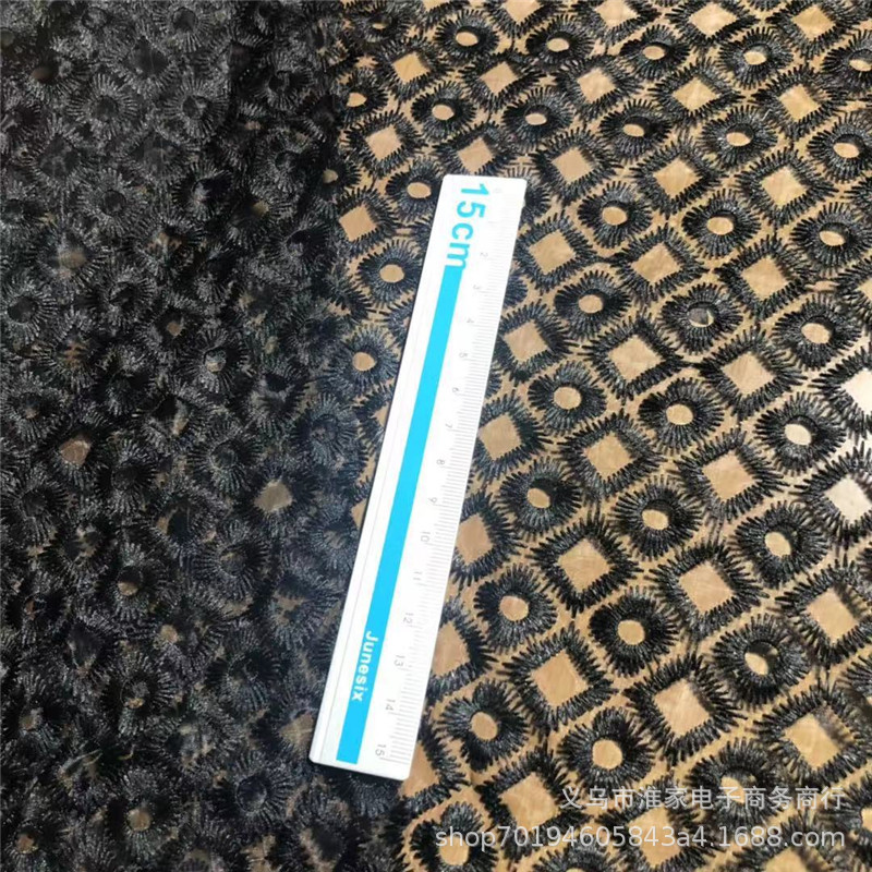 Factory direct sales of extra-dense checkered embroidered fabric, precision organza embroidered dress and garment accessories fabric pic 8