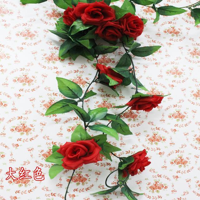 High-end artificial flowers, artificial roses, Korean rose artificial flowers, decorative vines, wedding decoration artificial rose vines pic 16