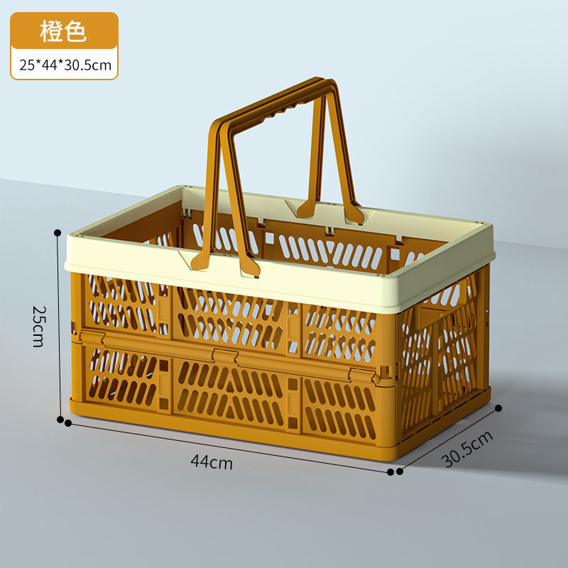 野餐可折叠菜篮子超市购物篮折叠户外塑料收纳买菜篮批发详情8