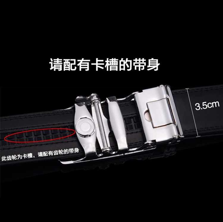Factory direct supply belt buckle, 4.0 width, can be ingot into LOGO zinc alloy waist head, spring buckle, automatic QQ head pic 3