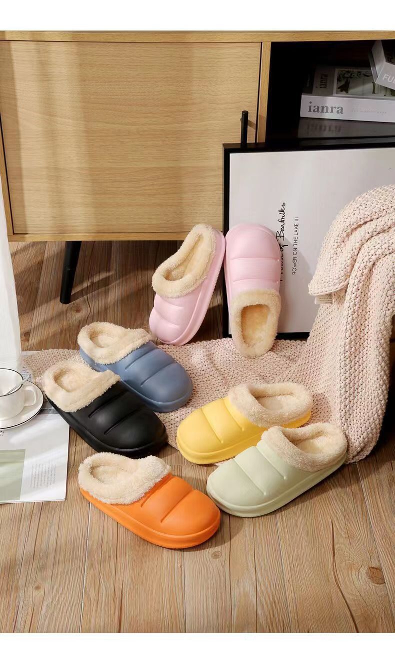 跨境批发现货棉拖鞋女秋冬季家居室内保暖厚底冬天防水毛绒棉鞋男详情19