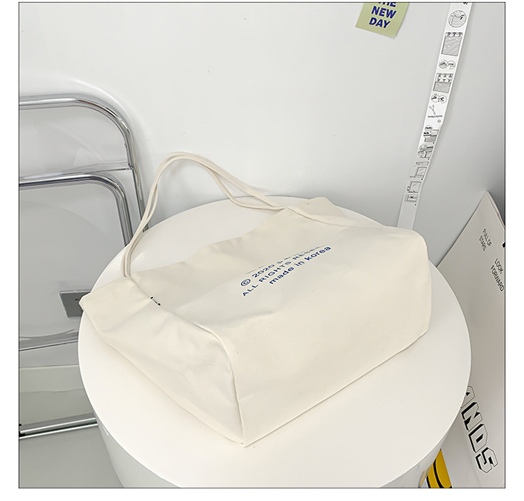 外贸潮流女包 布包新款韩版时尚简约单肩包 字母印花文艺托特包详情12