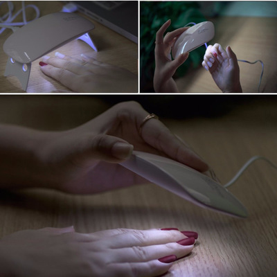Mini mouse nail art machine, usb portable uv nail polish glue baking dryer, mini quick-drying nail art light therapy machine lamp pic 4
