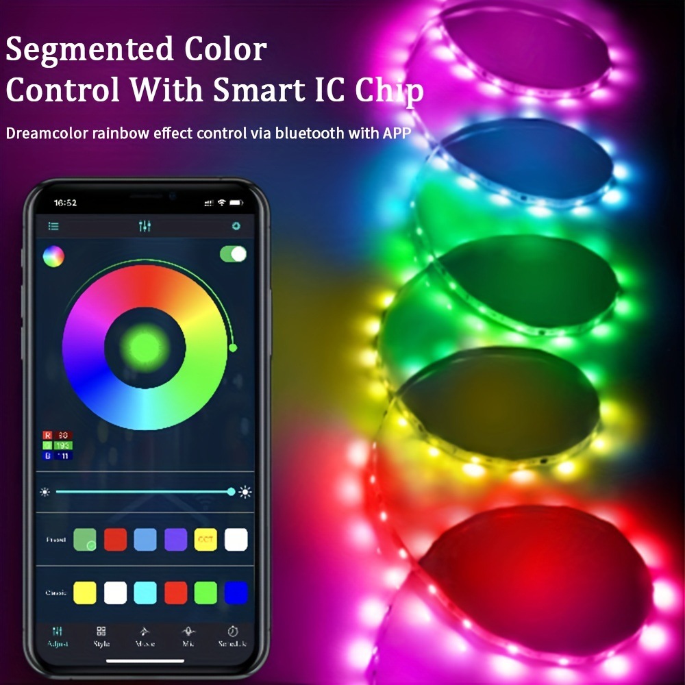 USB灯带套装 5050RGB七彩24键遥控蓝牙5V低压灯带 电视背景氛围灯详情4