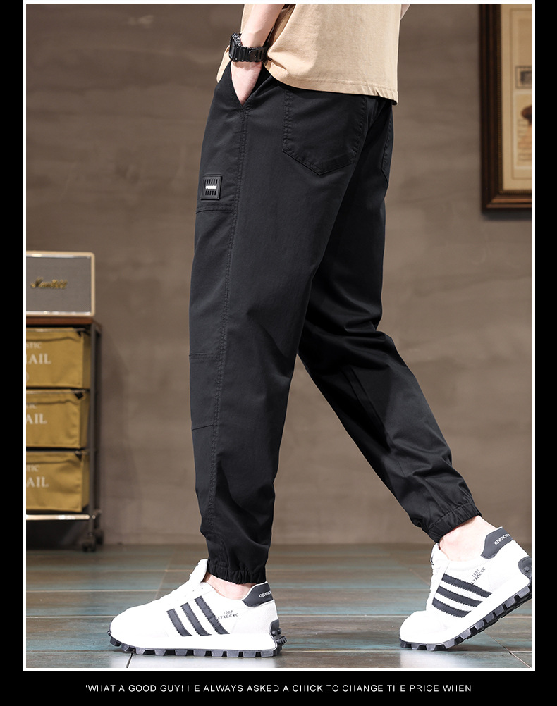 2024春夏新款工装哈伦运动大码宽松多兜束脚休闲裤男薄Men Casual详情14