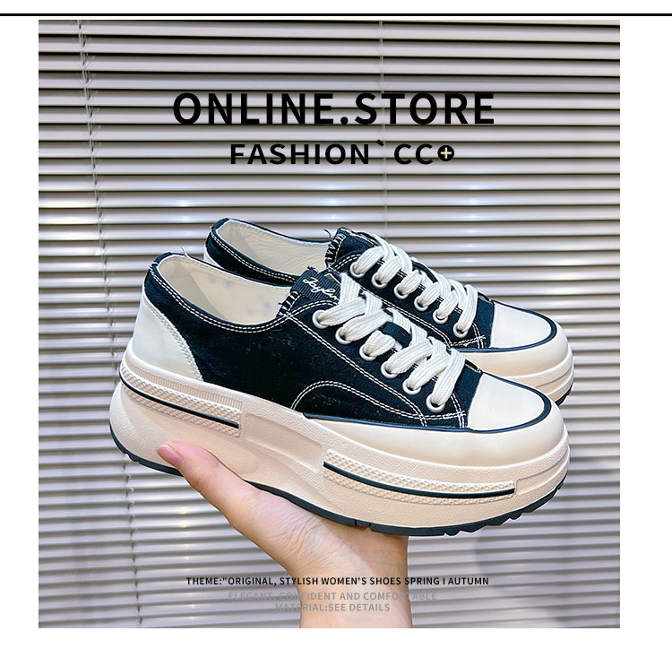 内里头层羊皮帆布鞋2024秋冬新款女士增高厚底鞋女休闲百搭鞋子女详情38