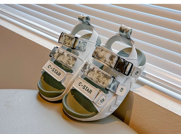 儿童运动凉鞋2024夏季新款男童防滑包头沙滩鞋迷彩软底女童休闲鞋详情26