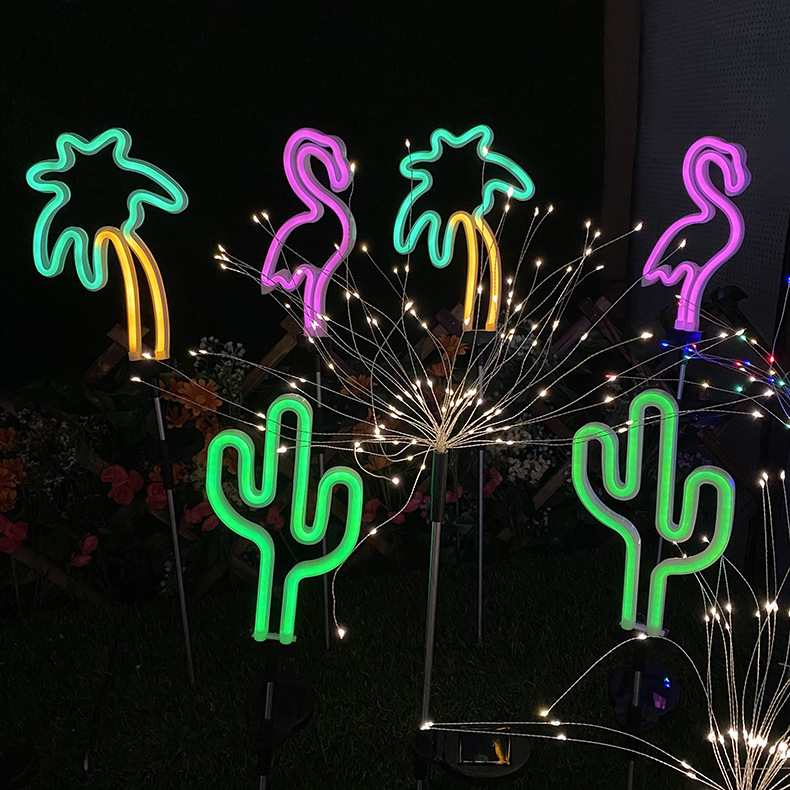 Solar flamingo neon lawn lights, LED sensor courtyard ground plug outdoor garden decorative lights, other outdoor lighting fixtures, other outdoor products pic 5