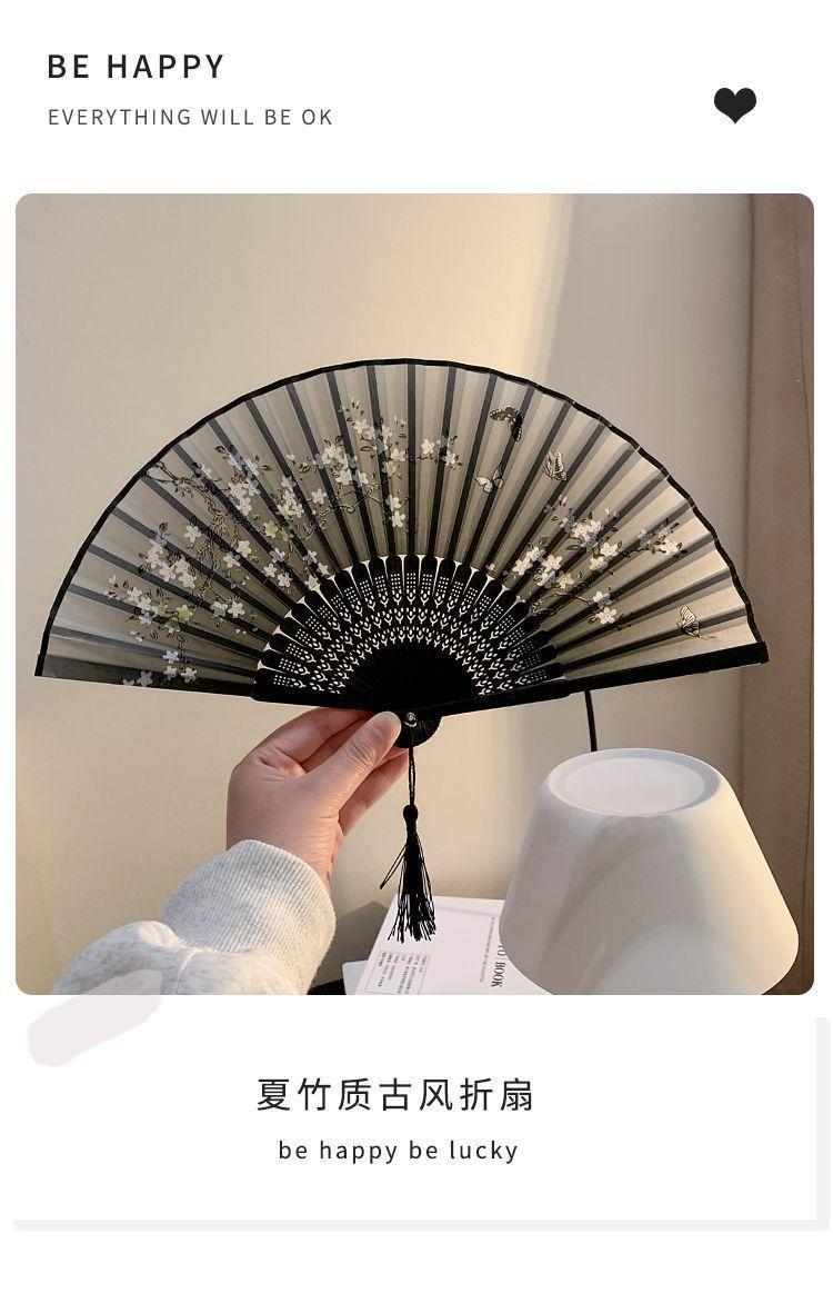 中国古风折扇折叠小扇子古装舞蹈新中式夏天水墨风扇子古风小扇子详情2