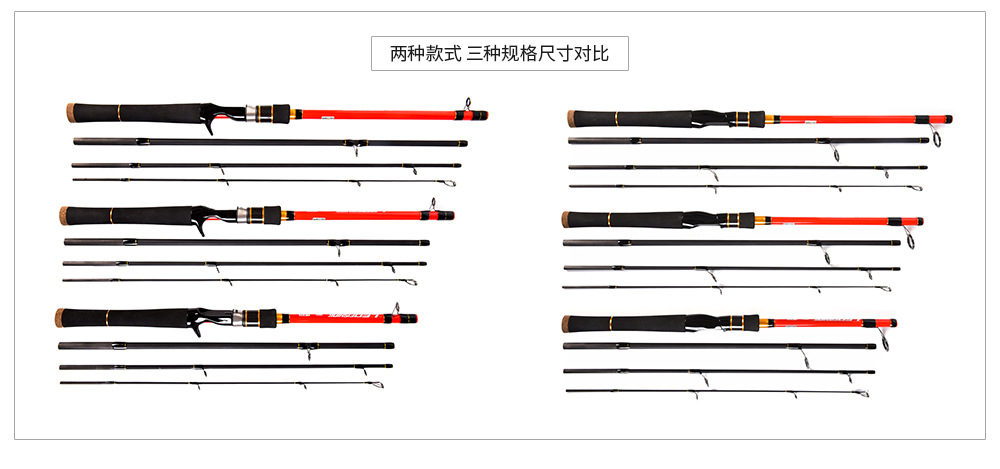 27874 LEO/ Leou [Four-Section Carbon Lull Rod] High-carbon thunder perch fishing rod, Ultra-short retractable lure rod pic 17