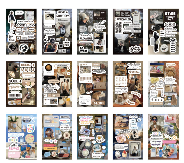 语闲切模贴纸书 漫游未完结系列 盐系古早风素材手帐谷子咕卡拼贴详情22