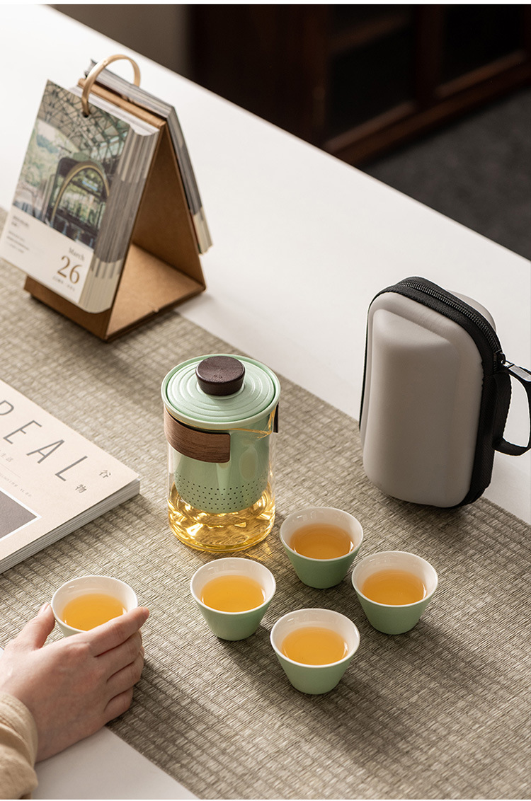 高档旅行茶具套装便携防烫手抓玻璃茶壶快客杯功夫伴手礼商务礼品详情19