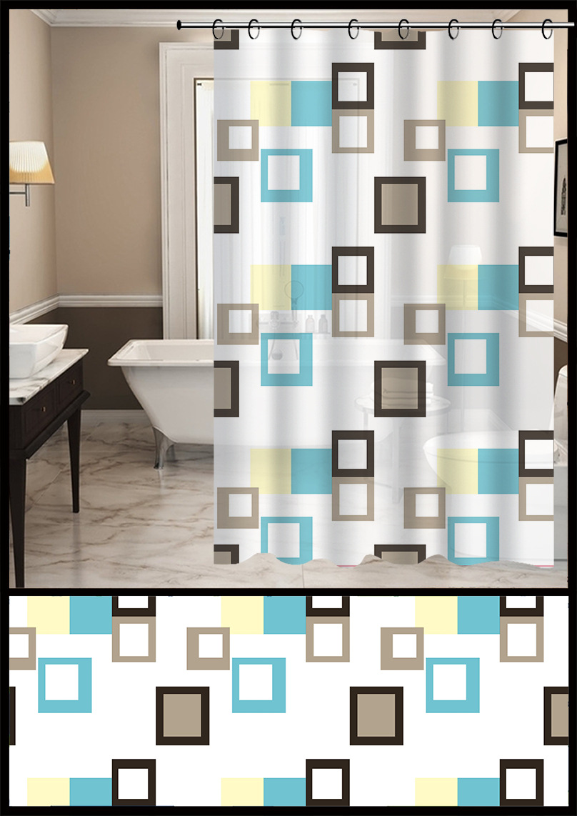 Factory supply: Anti-fouling bath curtains, PEVA printed waterproof bath curtains, stretchable partition curtains. Customized according to provided drawings pic 14