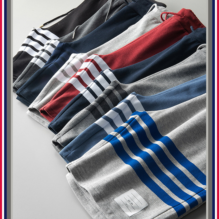 TB teñido teñido cuatro barras rayas moda hombre verano moda pantalones de algodón moda marca pantalones medios pantalones deportivos pantalones casuales hombres pic 5