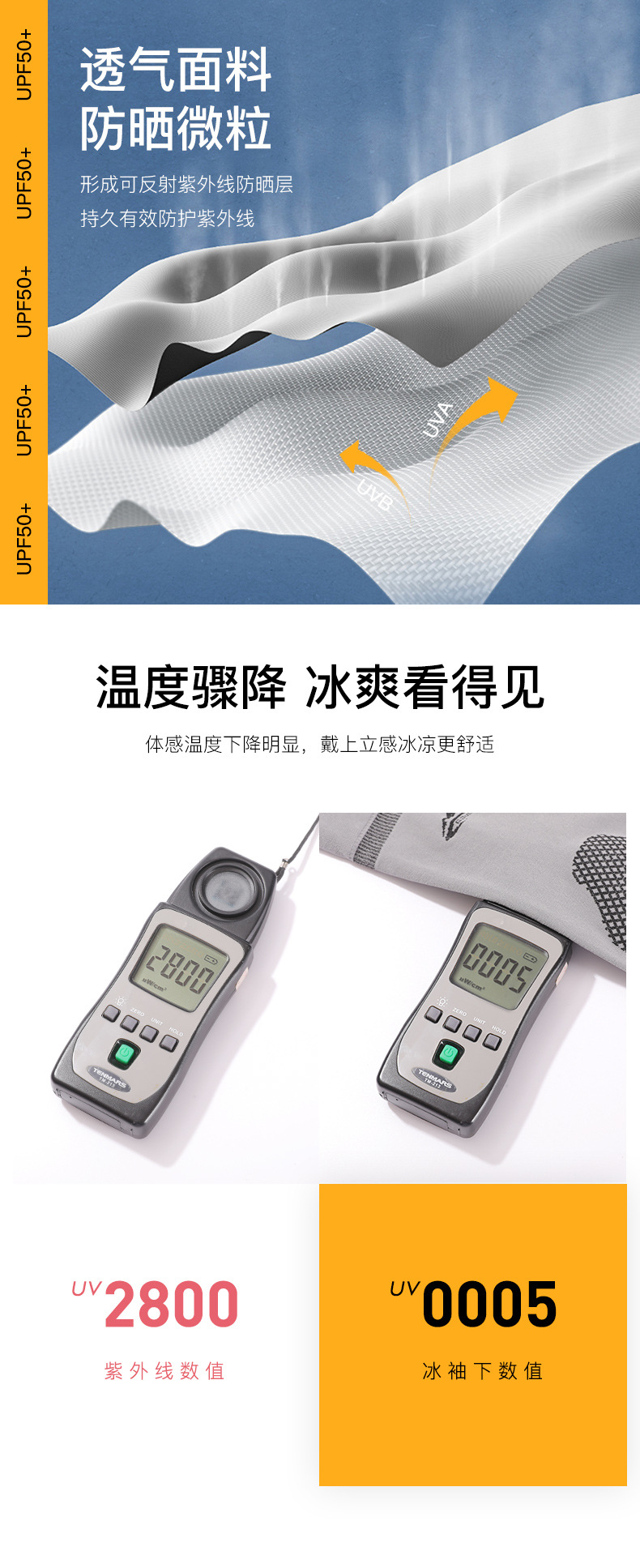 夏季冰丝防晒护臂男户外运动开车骑行冰袖钓鱼遮阳透气加长袖套详情3