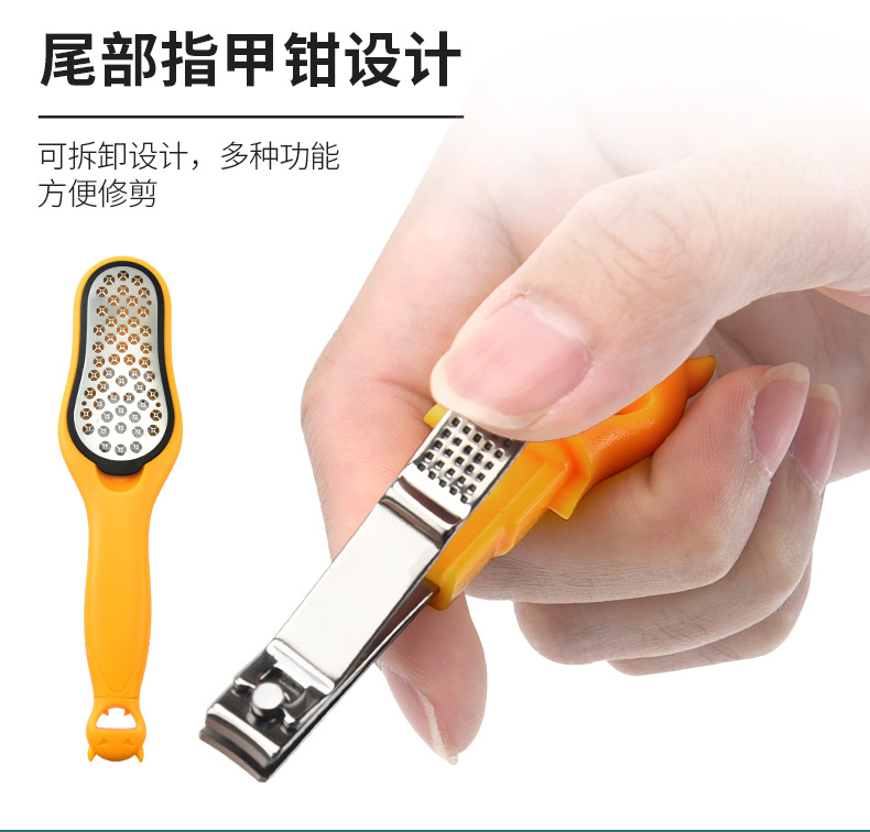 Stainless steel foot pads for removing dead skin, thick keratin and calluses on the heels. Detachable foot scrubber with nail clippers. shanilak pic 5