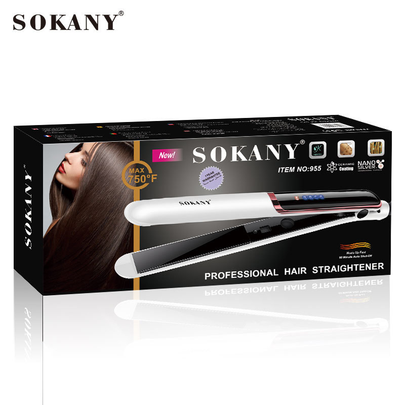 Cross-border SOKANY955 Hair straightener with LCD screen, quick heating, hair care straightener, hair straightener and hair straightener pic 9