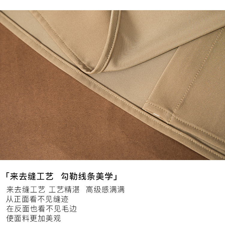 高珂2023早春新款法式赫本风连衣裙重磅不规则门襟高腰百搭连衣裙详情8