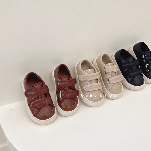 夏萌童鞋2022秋季新款男女童拼色软底板鞋儿童便捷侧魔术贴休闲鞋详情53