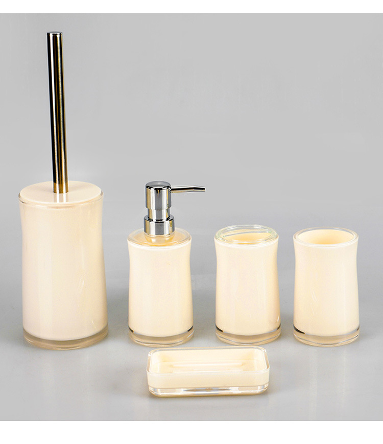 Luz artículos de tocador de lujo conjunto de 4 piezas artículos de tocador de color caramelo conjunto de tocador soporte de cepillo de dientes cuarto de baño conjunto de 4 piezas pic 13