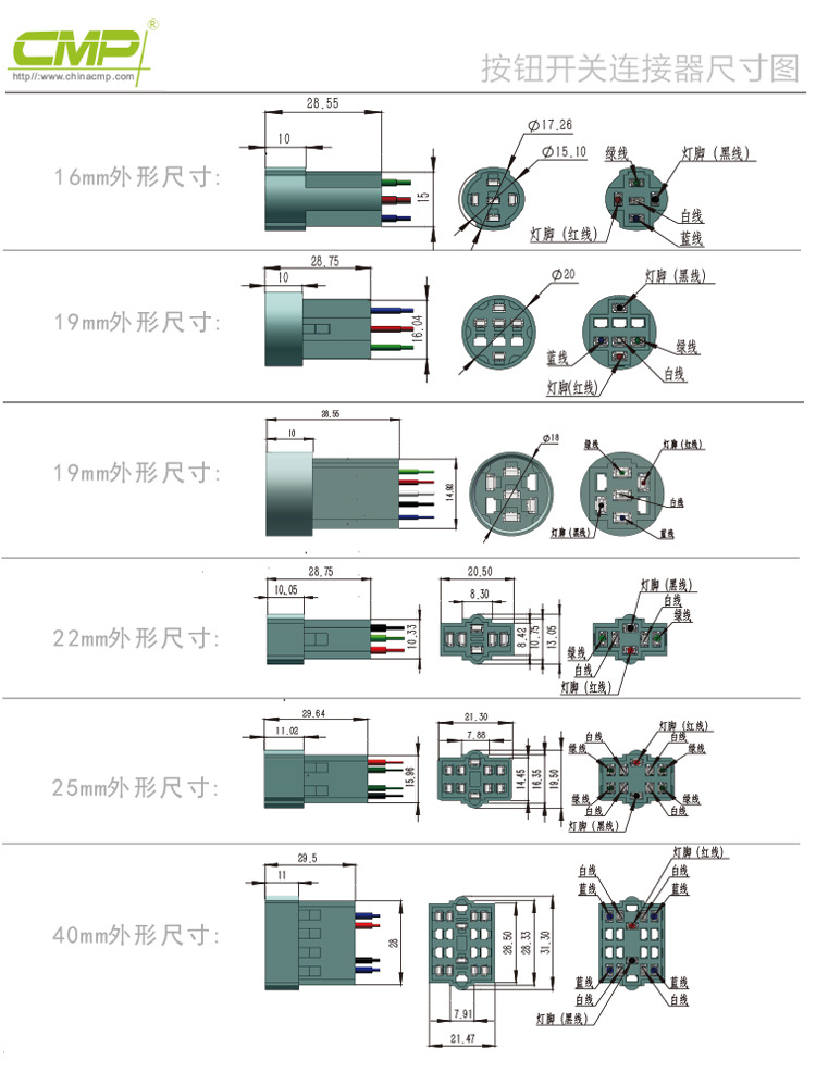 CMP Xipu 16MM metal toggle switch rocker arm with light, two-position waterproof toggle switch rocker pic 14