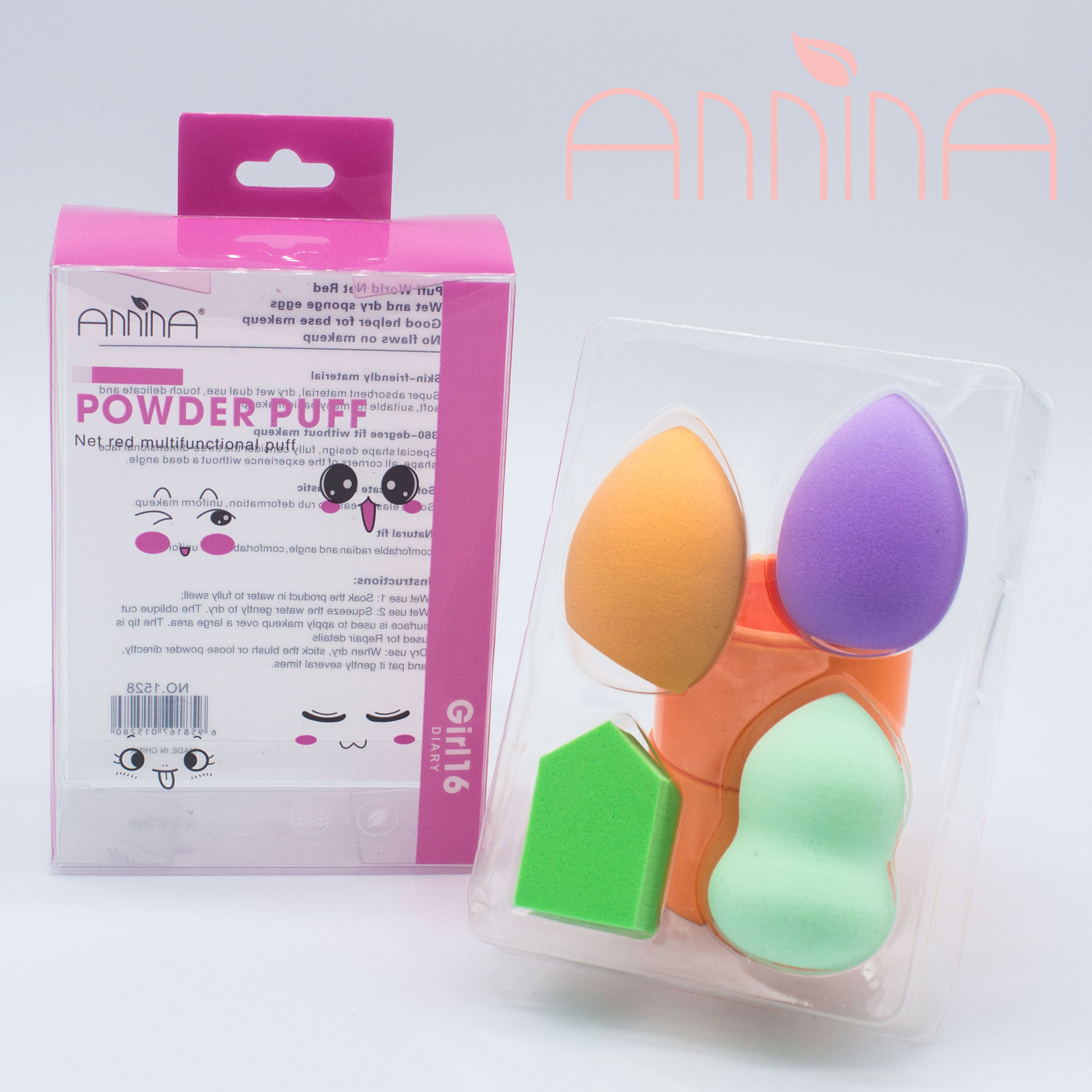 In stock: Gourd water drop diagonal cut powder puff, dry and wet dual-purpose, makeup sponge, beauty egg set, soft and non-powdery powder puff pic 5